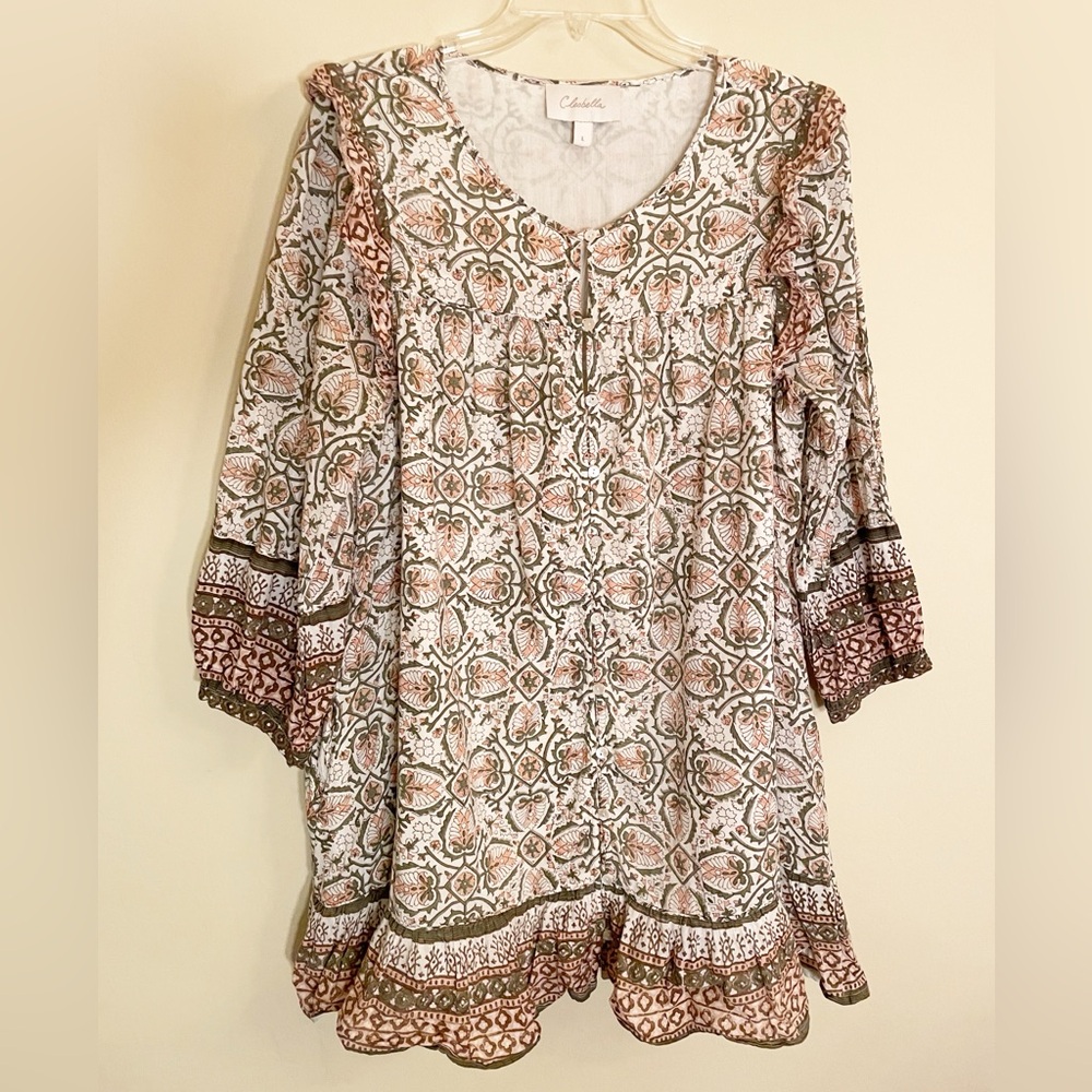 REVOLVE Cleobella Meadow Mini 3/4 Sleeve Dress Size Large